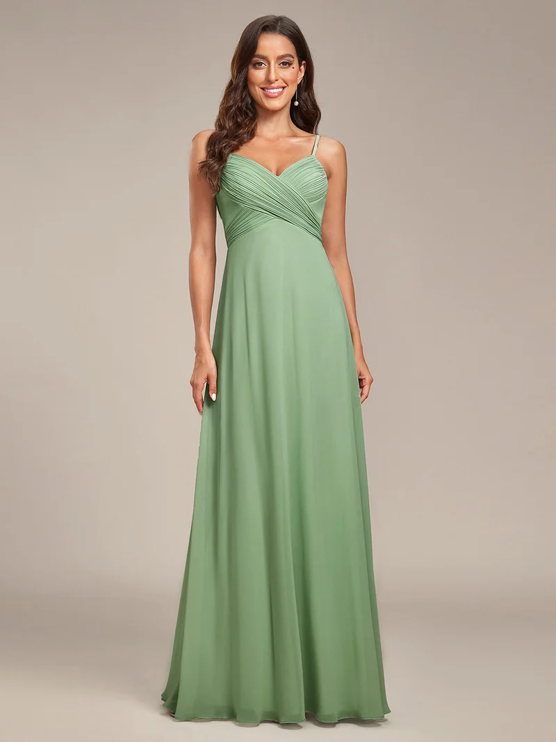ever NOVA|Robe de demoiselle d'honneur drapée au dos avec décolleté en cœur