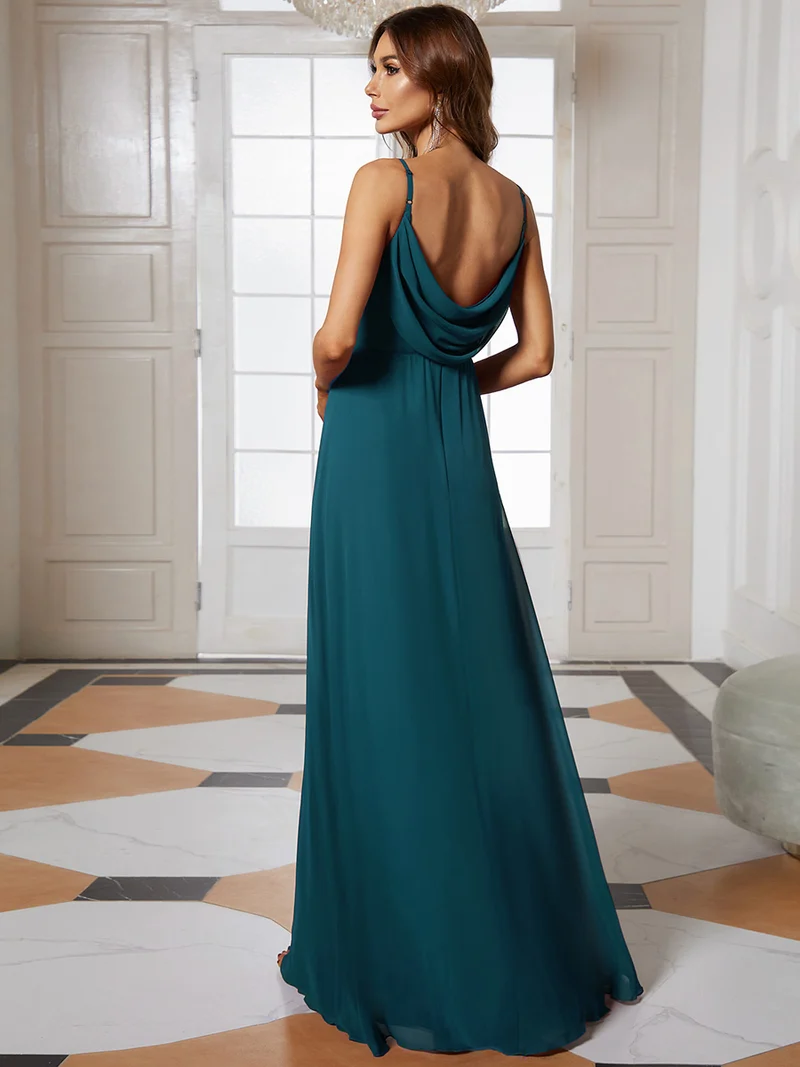 ever NOVA|Robe de demoiselle d'honneur drapée au dos avec décolleté en cœur