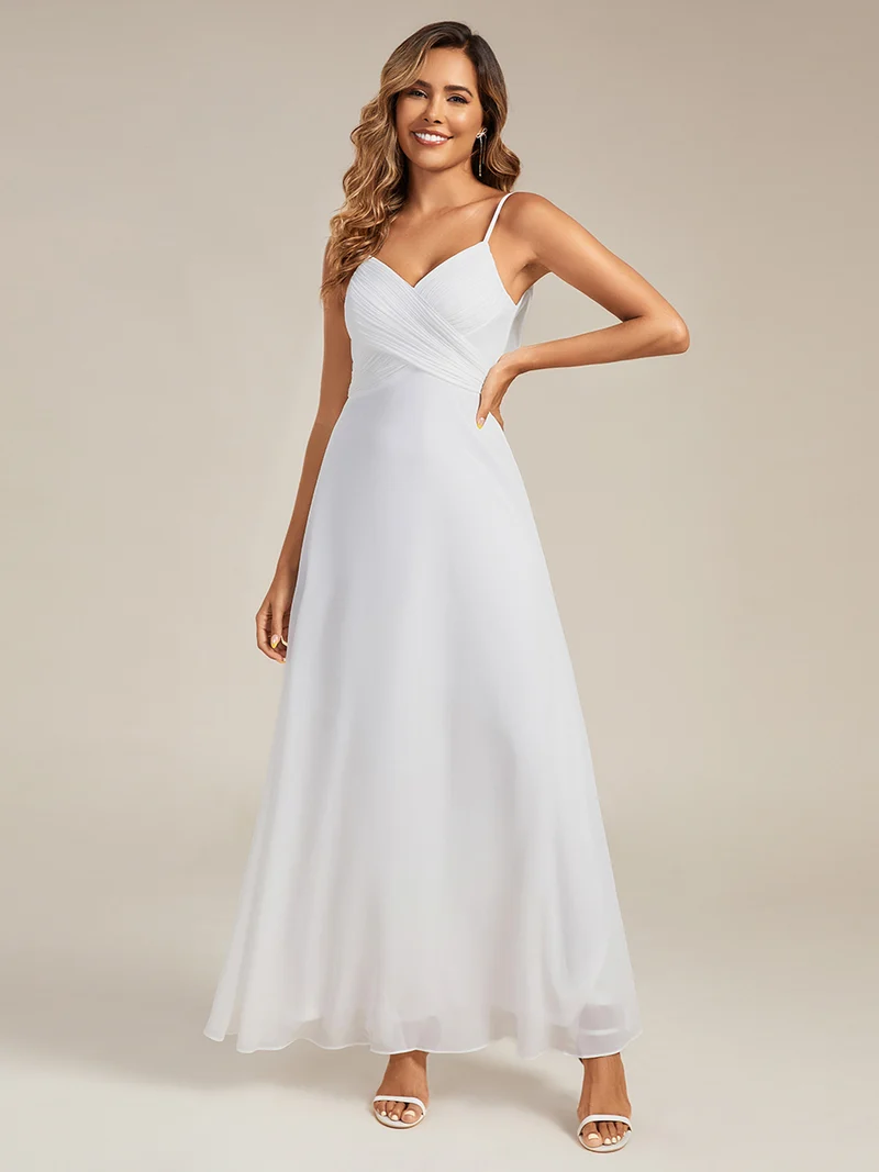 ever NOVA|Robe de demoiselle d'honneur drapée au dos avec décolleté en cœur