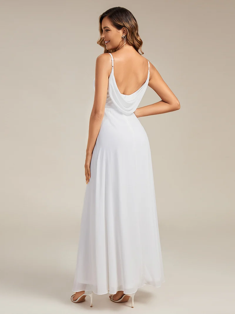 ever NOVA|Robe de demoiselle d'honneur drapée au dos avec décolleté en cœur