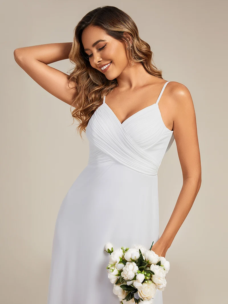 ever NOVA|Robe de demoiselle d'honneur drapée au dos avec décolleté en cœur