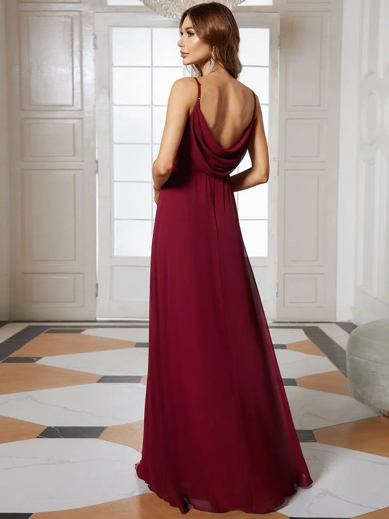 ever NOVA|Robe de demoiselle d'honneur drapée au dos avec décolleté en cœur