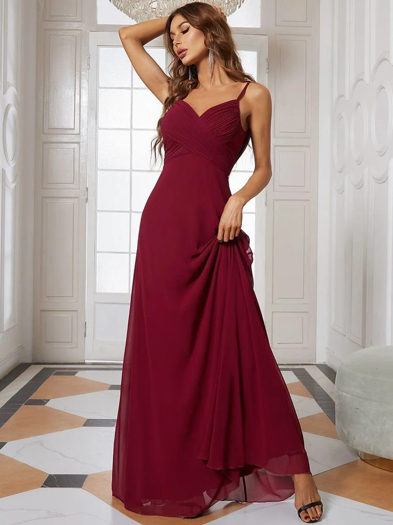 ever NOVA|Robe de demoiselle d'honneur drapée au dos avec décolleté en cœur