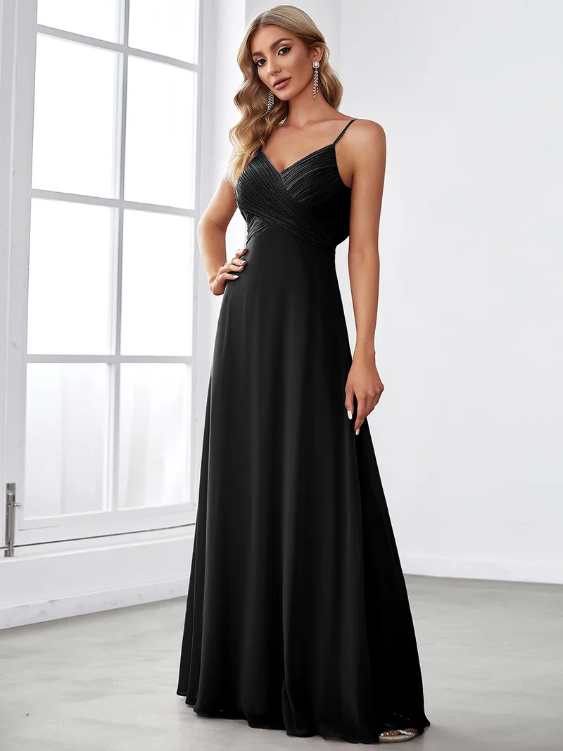 ever NOVA|Robe de demoiselle d'honneur drapée au dos avec décolleté en cœur