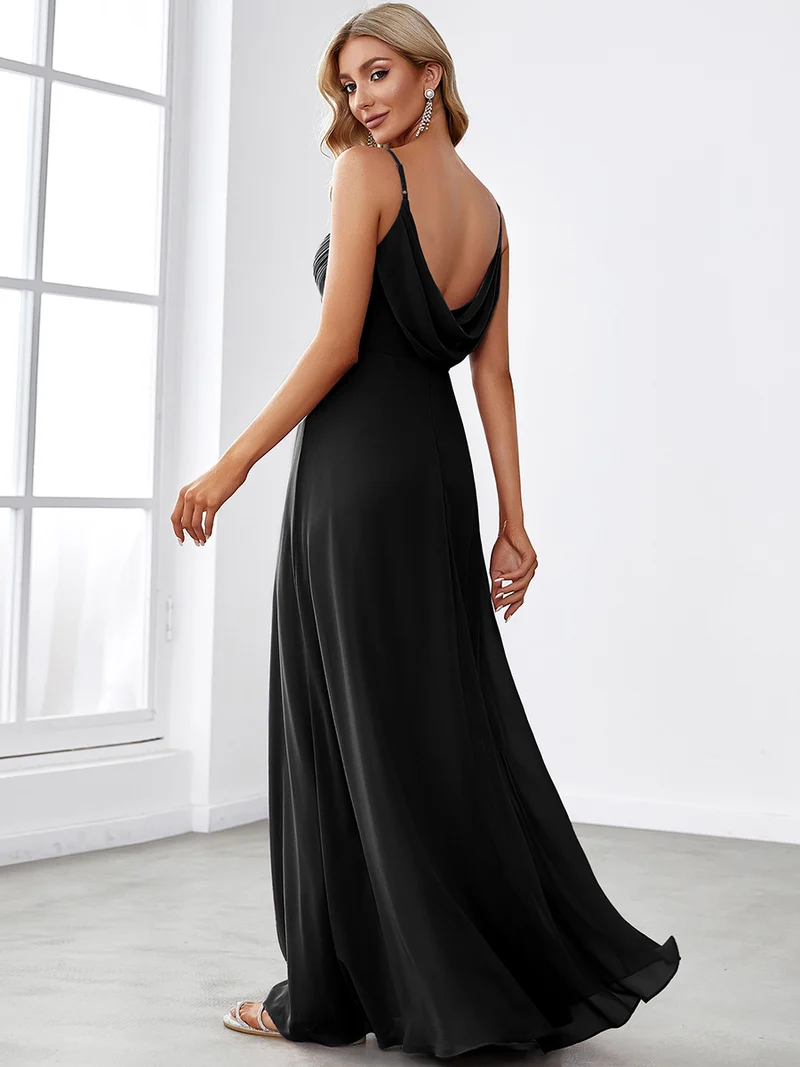 ever NOVA|Robe de demoiselle d'honneur drapée au dos avec décolleté en cœur