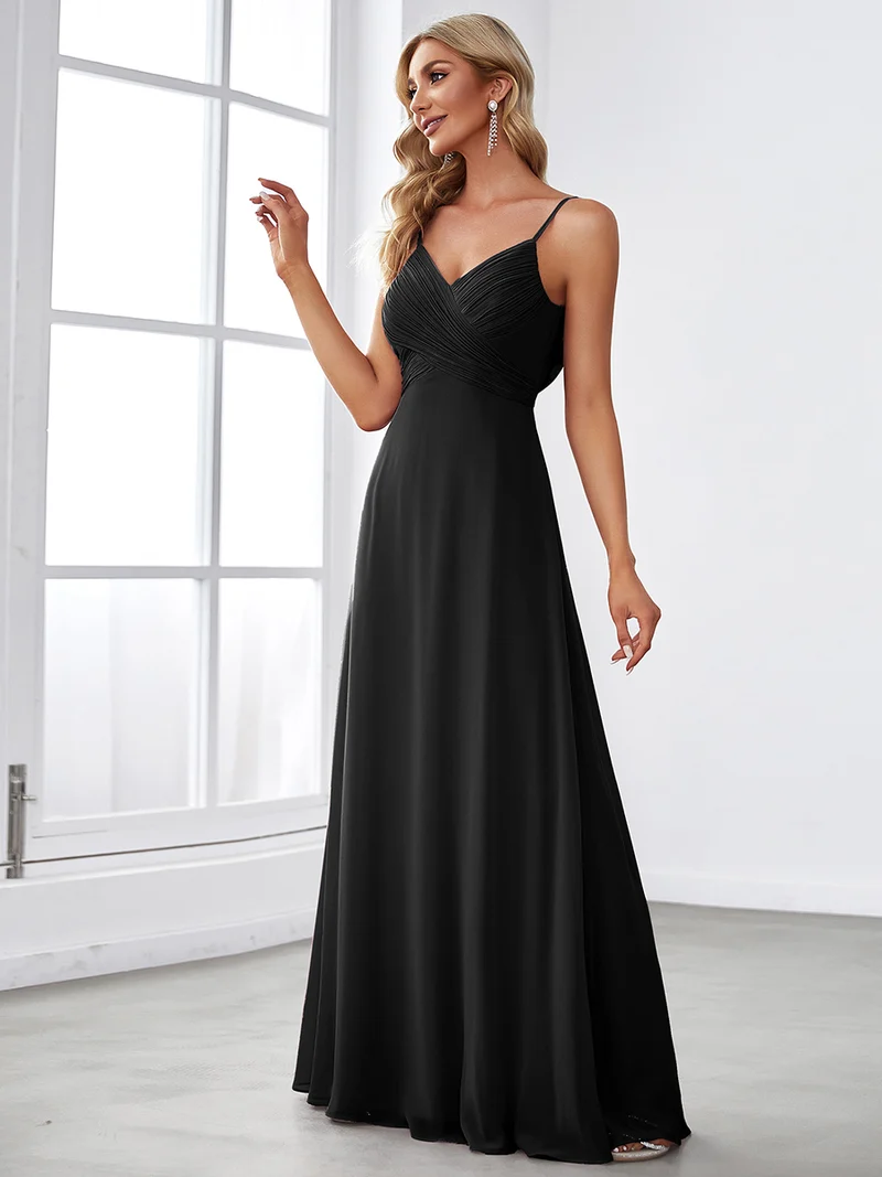 ever NOVA|Robe de demoiselle d'honneur drapée au dos avec décolleté en cœur