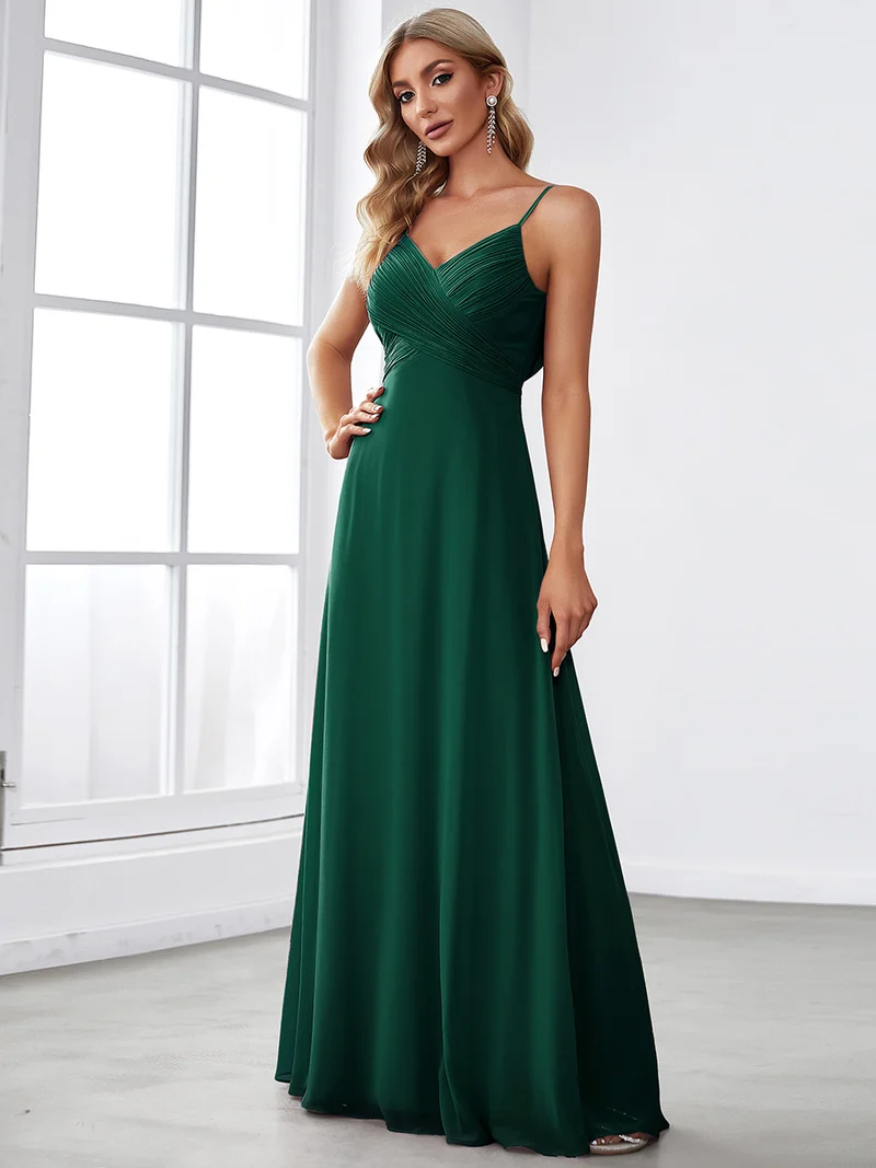 ever NOVA|Robe de demoiselle d'honneur drapée au dos avec décolleté en cœur