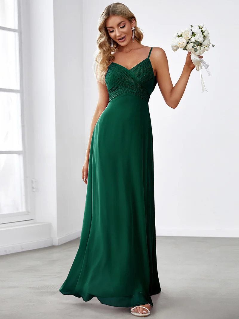 ever NOVA|Robe de demoiselle d'honneur drapée au dos avec décolleté en cœur