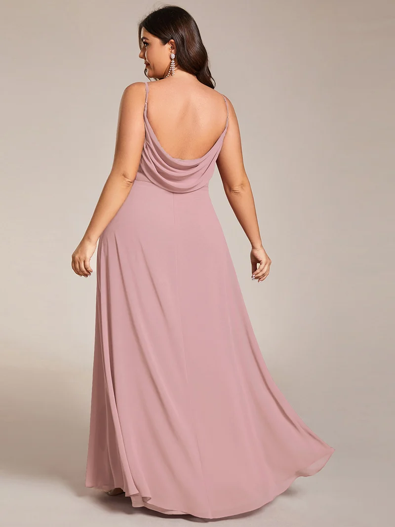 ever NOVA|Robe de demoiselle d'honneur drapée au dos avec décolleté en cœur