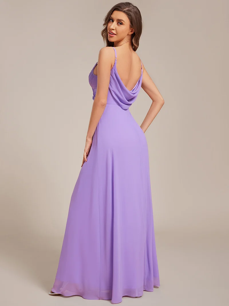 ever NOVA|Robe de demoiselle d'honneur drapée au dos avec décolleté en cœur