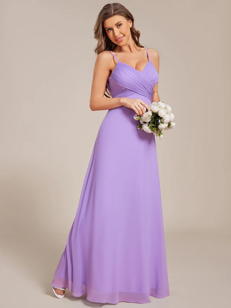 ever NOVA|Robe de demoiselle d'honneur drapée au dos avec décolleté en cœur