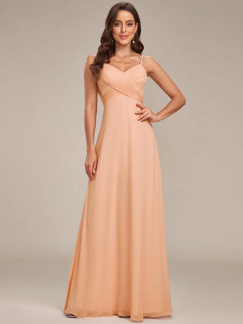 ever NOVA|Robe de demoiselle d'honneur drapée au dos avec décolleté en cœur