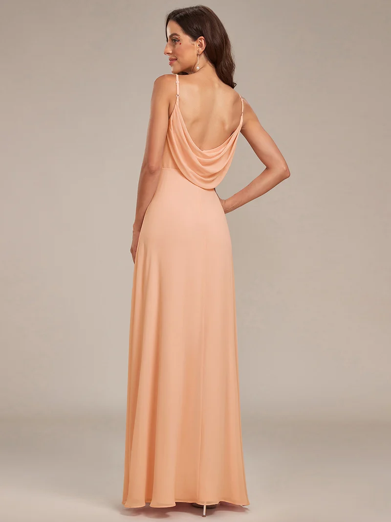 ever NOVA|Robe de demoiselle d'honneur drapée au dos avec décolleté en cœur