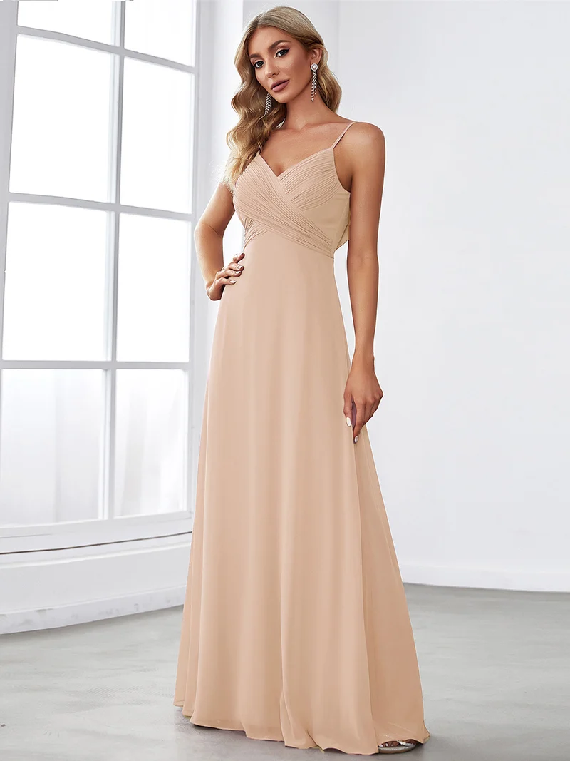 ever NOVA|Robe de demoiselle d'honneur drapée au dos avec décolleté en cœur