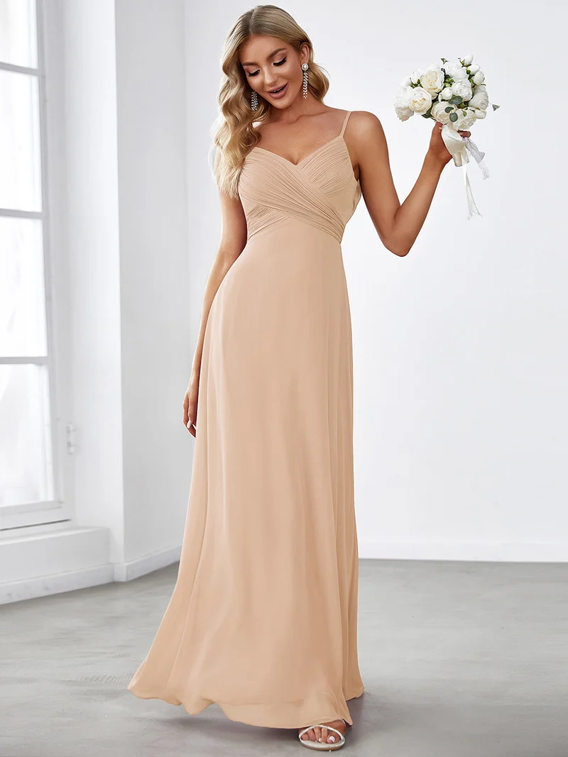 ever NOVA|Robe de demoiselle d'honneur drapée au dos avec décolleté en cœur