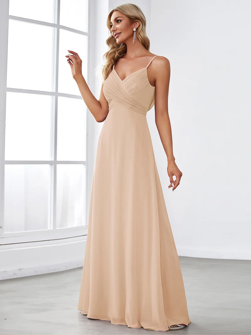 ever NOVA|Robe de demoiselle d'honneur drapée au dos avec décolleté en cœur