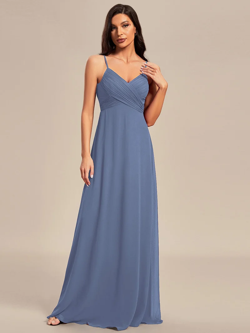 ever NOVA|Robe de demoiselle d'honneur drapée au dos avec décolleté en cœur