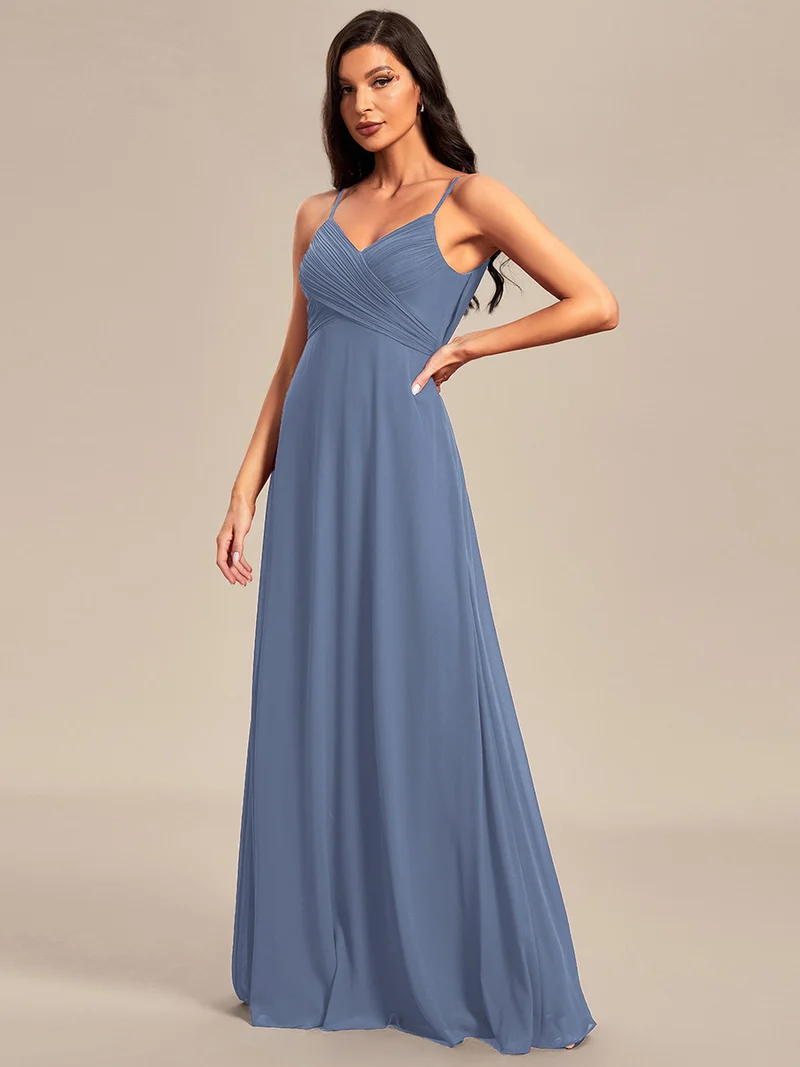 ever NOVA|Robe de demoiselle d'honneur drapée au dos avec décolleté en cœur
