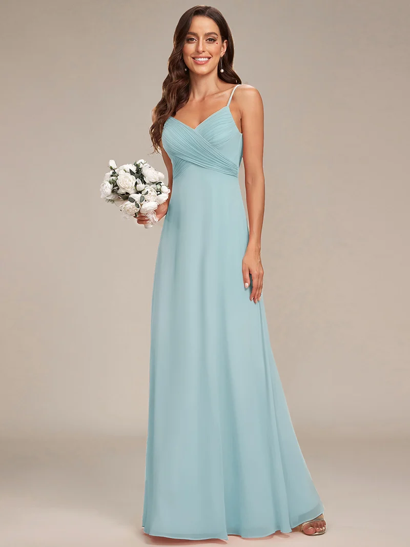 ever NOVA|Robe de demoiselle d'honneur drapée au dos avec décolleté en cœur