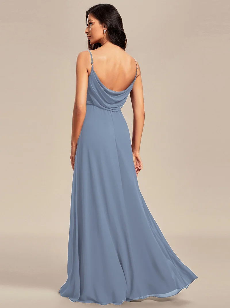 ever NOVA|Robe de demoiselle d'honneur drapée au dos avec décolleté en cœur