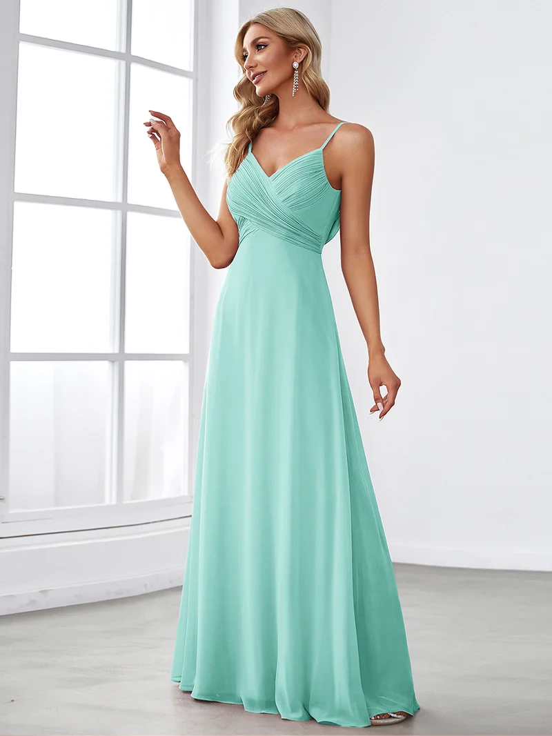 ever NOVA|Robe de demoiselle d'honneur drapée au dos avec décolleté en cœur