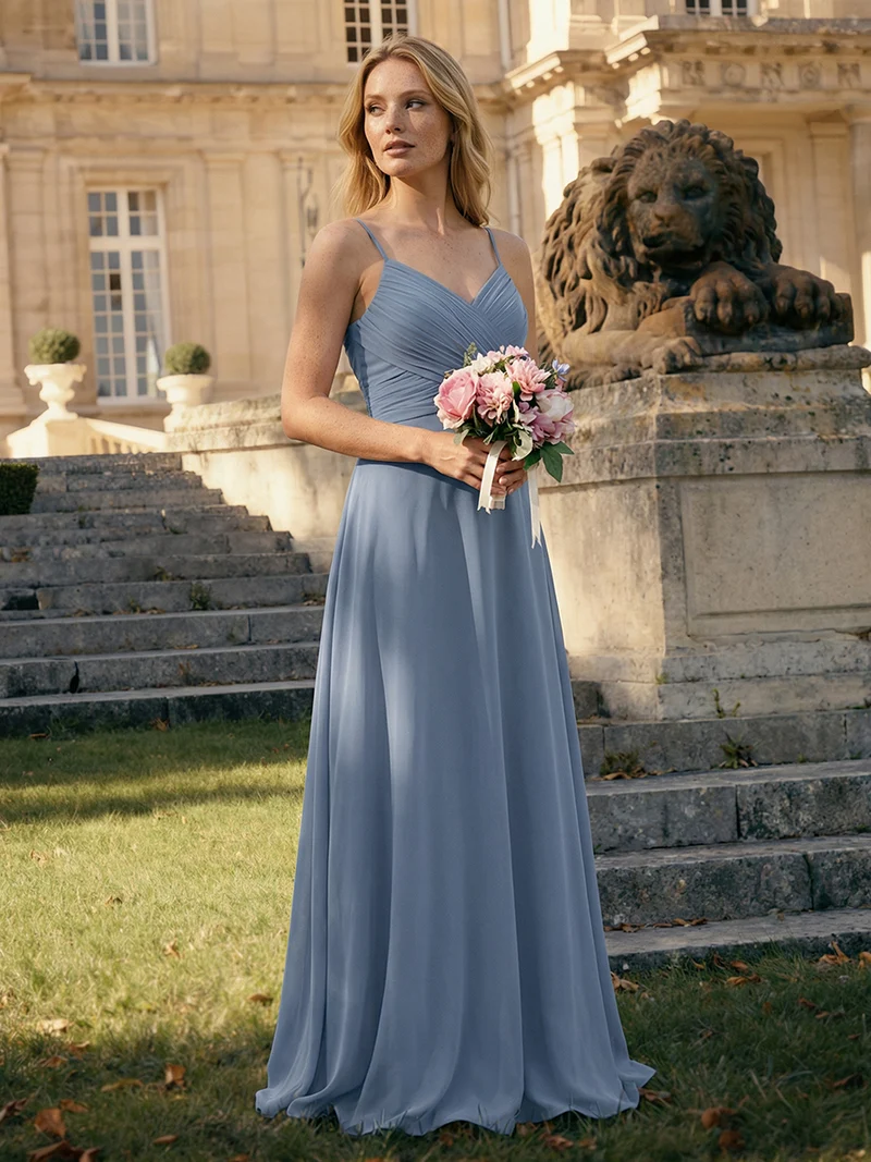 ever NOVA|Robe de demoiselle d'honneur drapée au dos avec décolleté en cœur