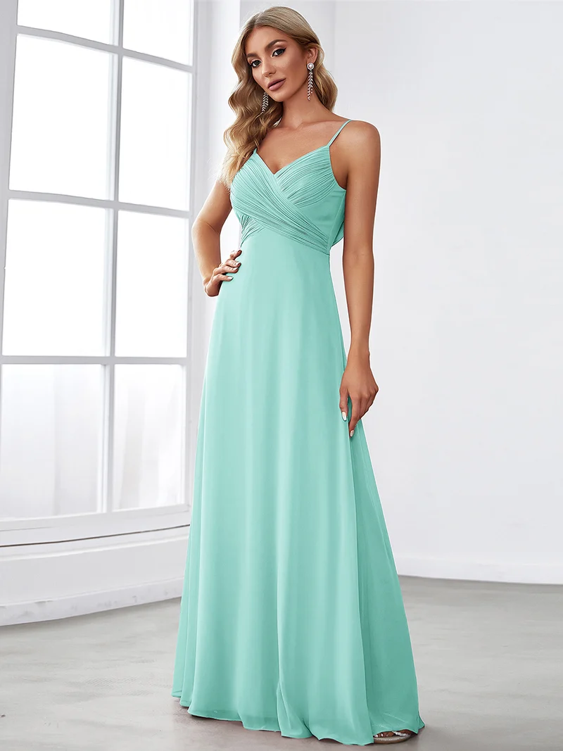 ever NOVA|Robe de demoiselle d'honneur drapée au dos avec décolleté en cœur
