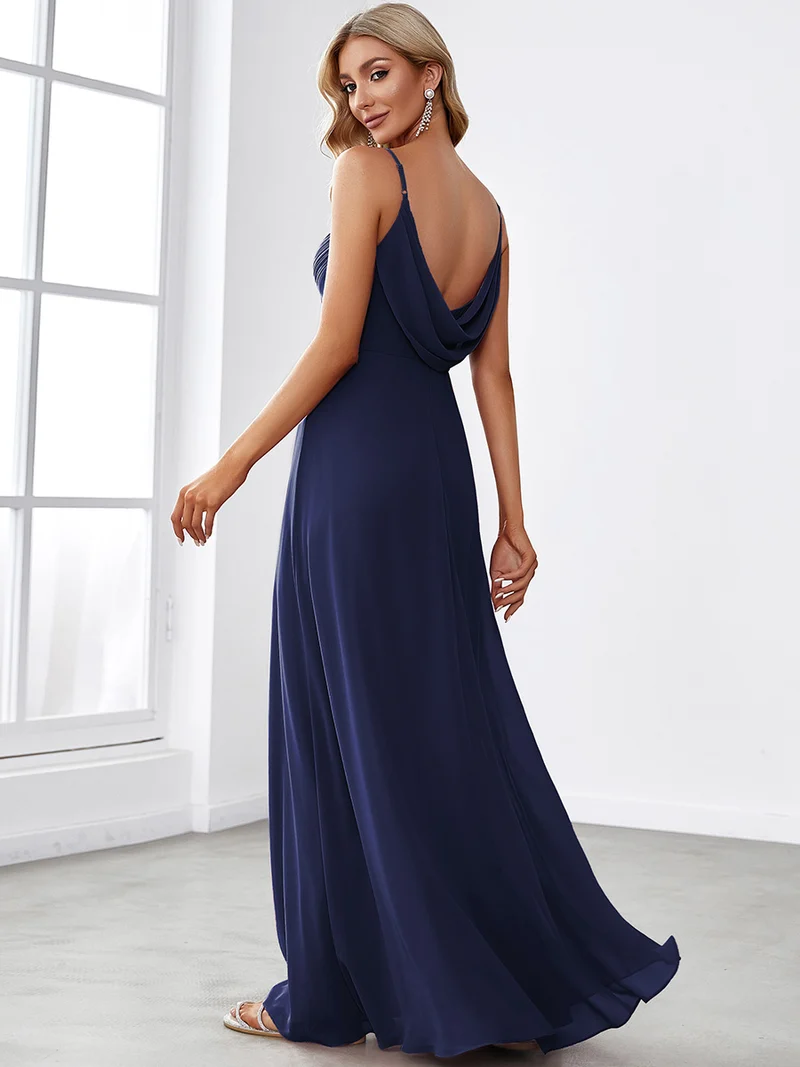 ever NOVA|Robe de demoiselle d'honneur drapée au dos avec décolleté en cœur