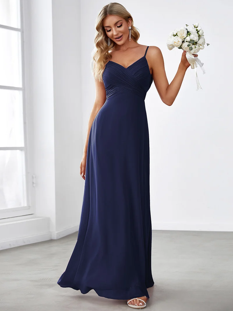 ever NOVA|Robe de demoiselle d'honneur drapée au dos avec décolleté en cœur