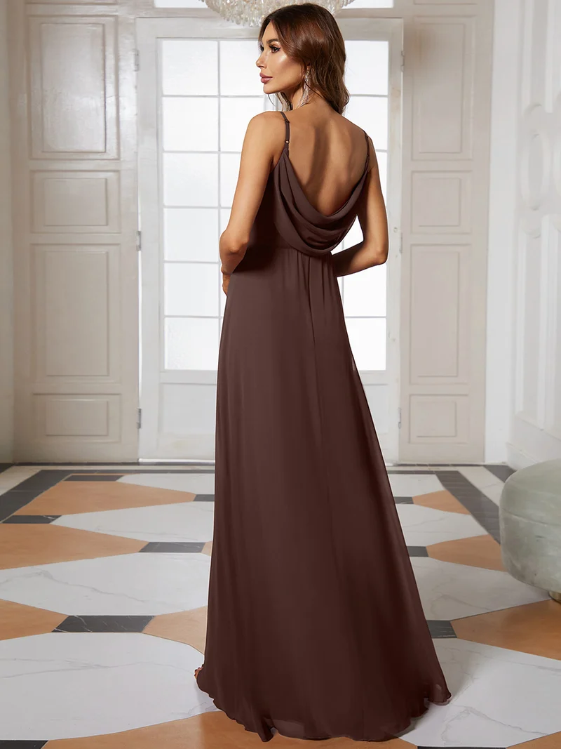ever NOVA|Robe de demoiselle d'honneur drapée au dos avec décolleté en cœur