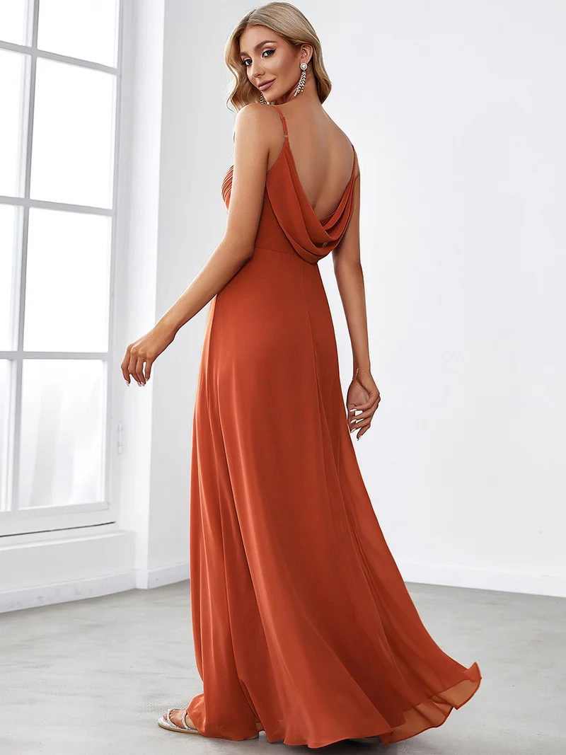ever NOVA|Robe de demoiselle d'honneur drapée au dos avec décolleté en cœur
