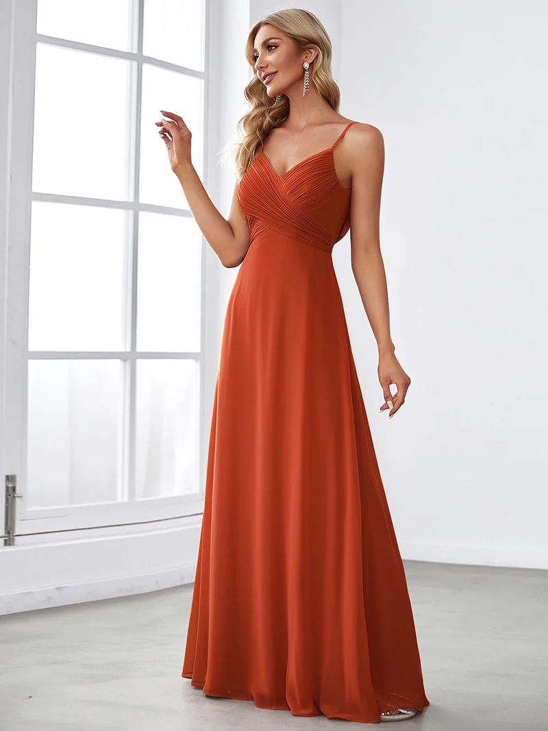 ever NOVA|Robe de demoiselle d'honneur drapée au dos avec décolleté en cœur