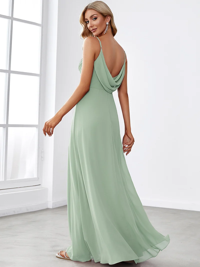ever NOVA|Robe de demoiselle d'honneur drapée au dos avec décolleté en cœur