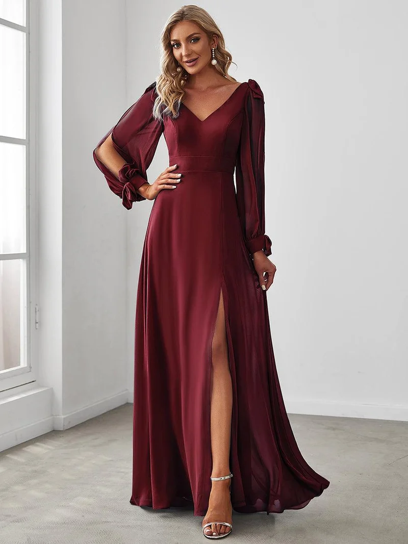 ever IVORY|Robe invitée mariage à manches fendues et dos nu