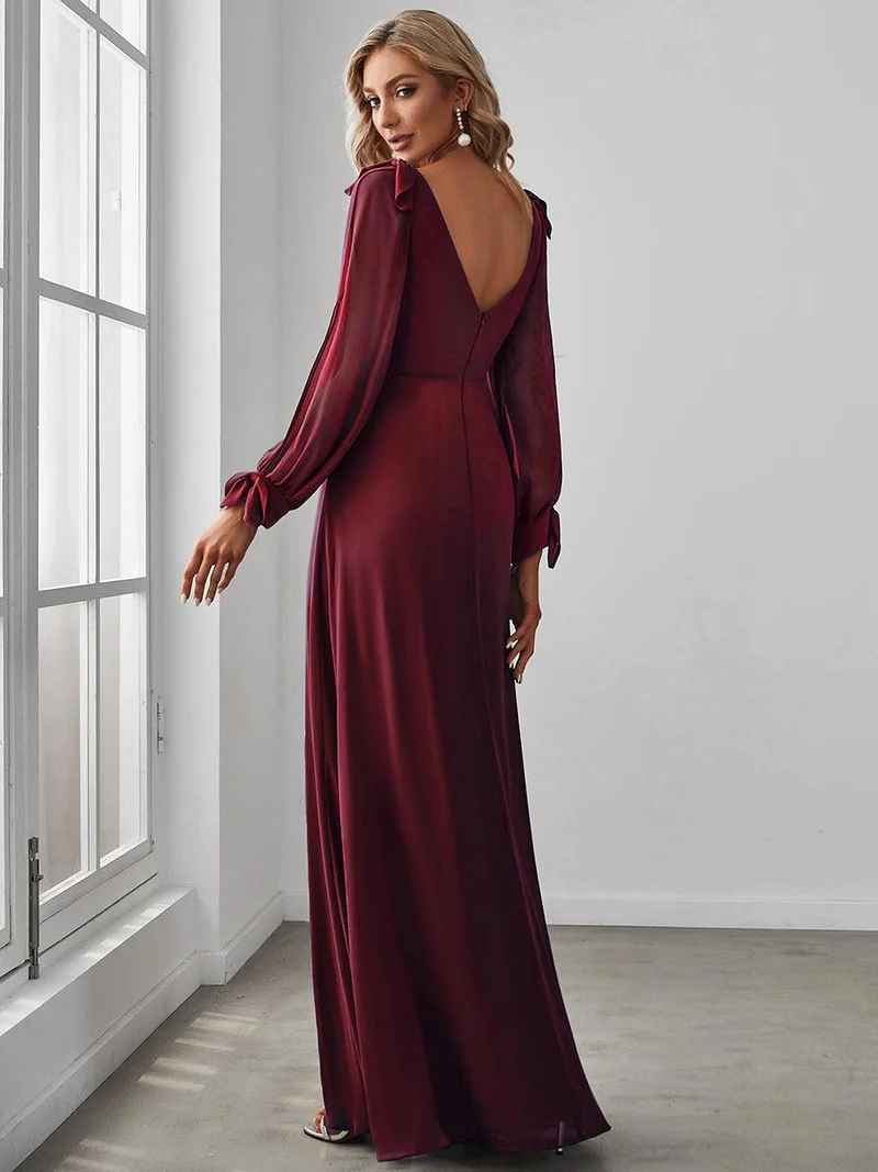 ever IVORY|Robe invitée mariage à manches fendues et dos nu
