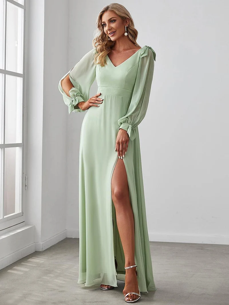 ever IVORY|Robe invitée mariage à manches fendues et dos nu
