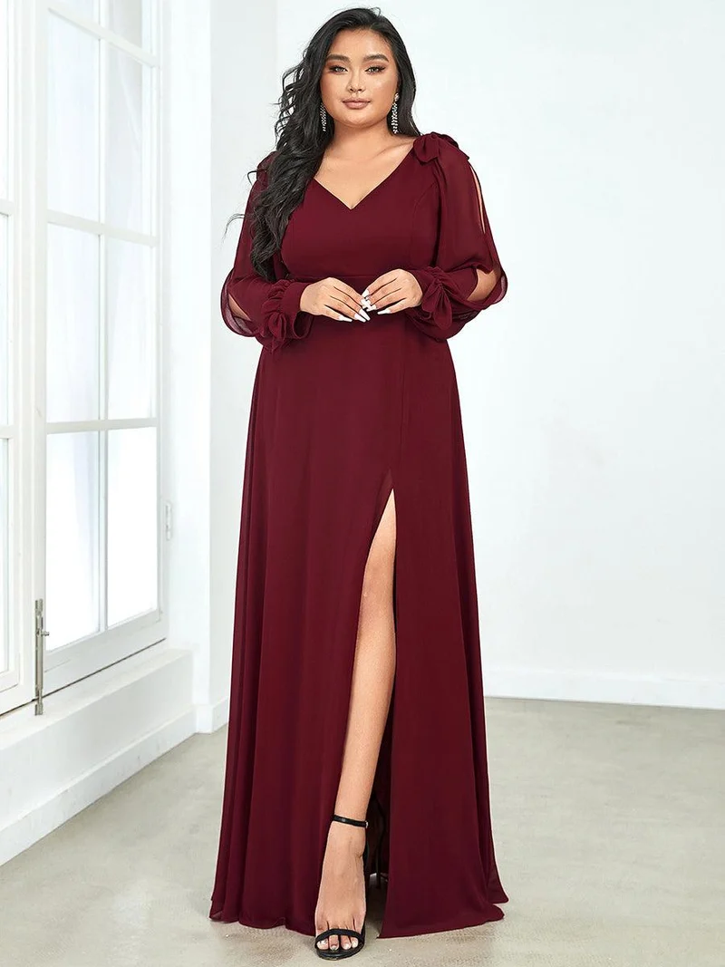 ever IVORY|Robe invitée mariage à manches fendues et dos nu