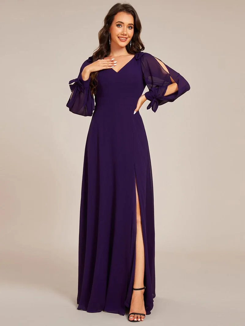 ever IVORY|Robe invitée mariage à manches fendues et dos nu