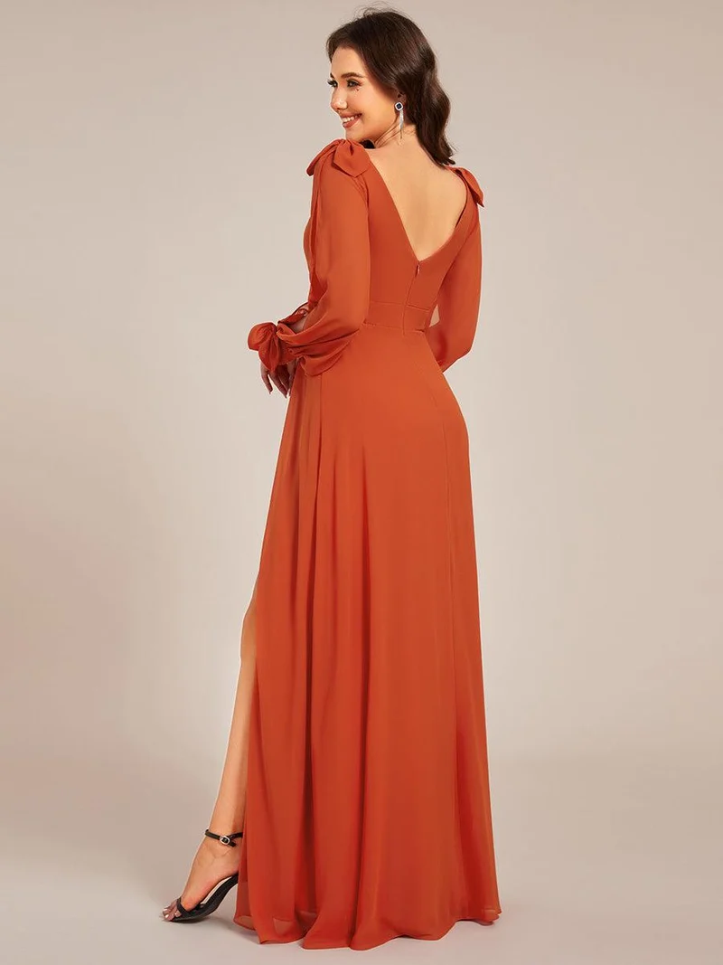 ever IVORY|Robe invitée mariage à manches fendues et dos nu