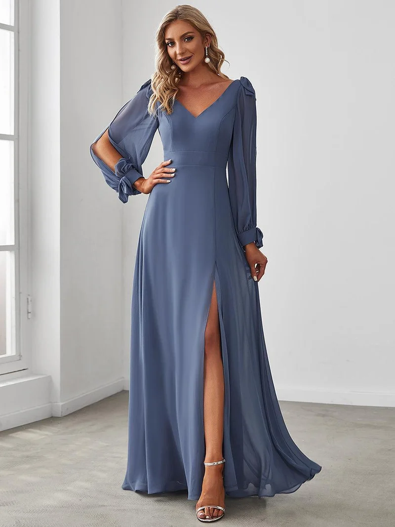 ever IVORY|Robe invitée mariage à manches fendues et dos nu