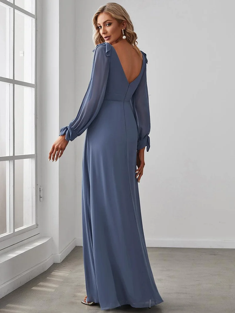 ever IVORY|Robe invitée mariage à manches fendues et dos nu