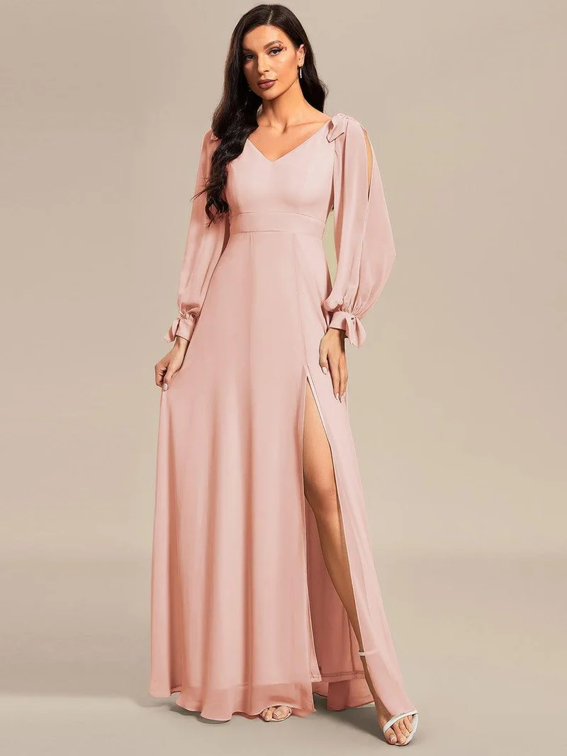ever IVORY|Robe invitée mariage à manches fendues et dos nu