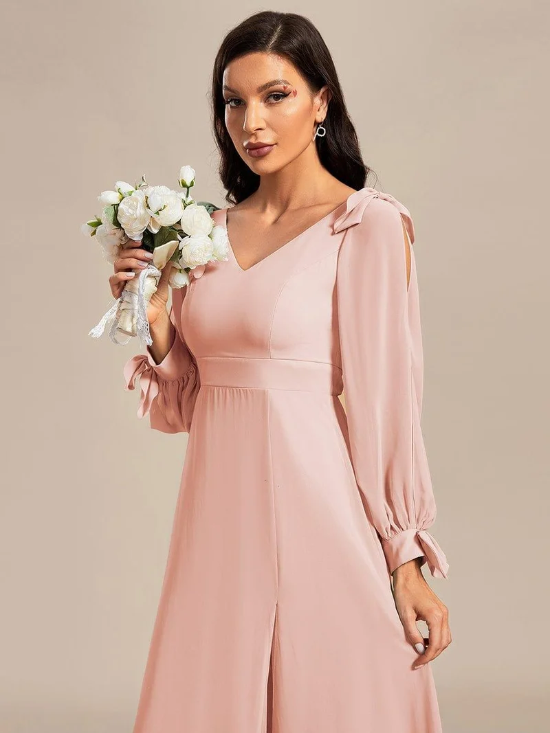 ever IVORY|Robe invitée mariage à manches fendues et dos nu