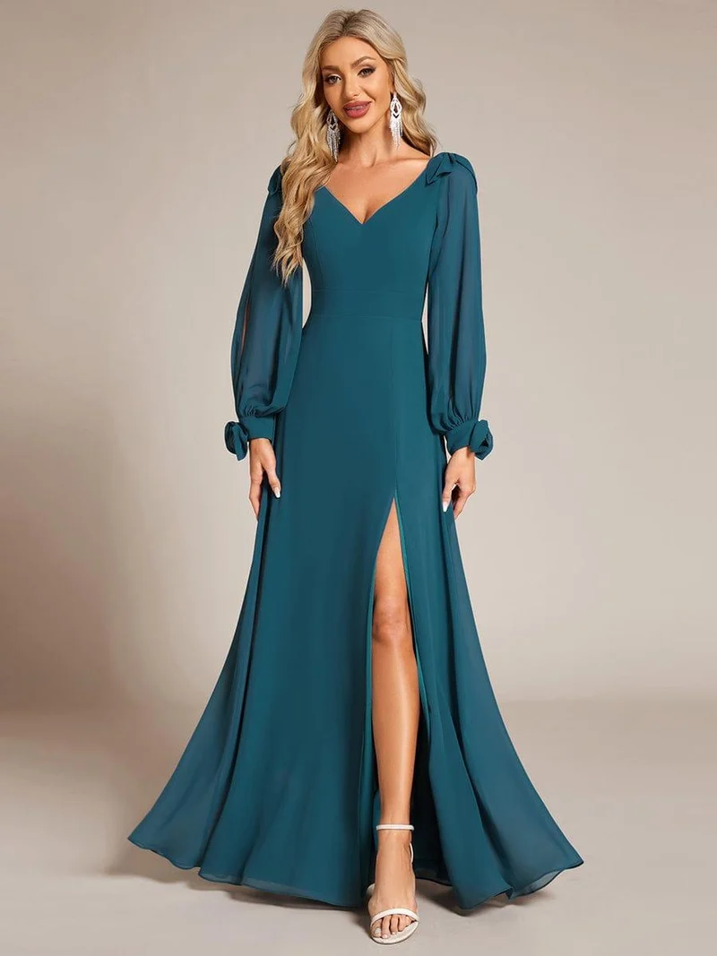 ever IVORY|Robe invitée mariage à manches fendues et dos nu