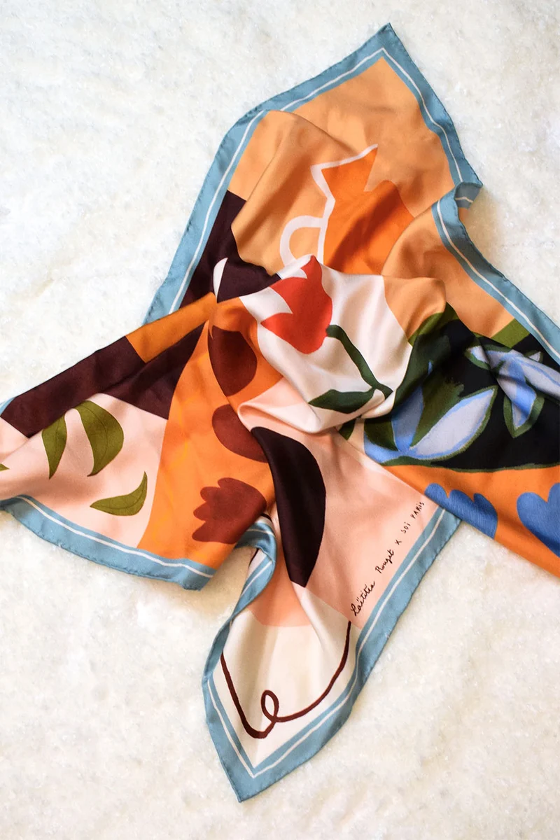 Foulard en soie Soi x Laetitia Rouget