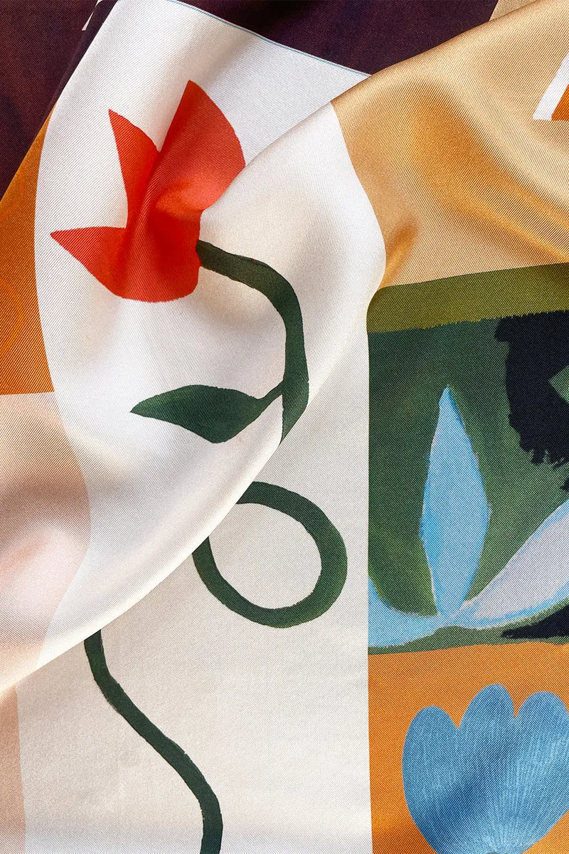 Foulard en soie Soi x Laetitia Rouget