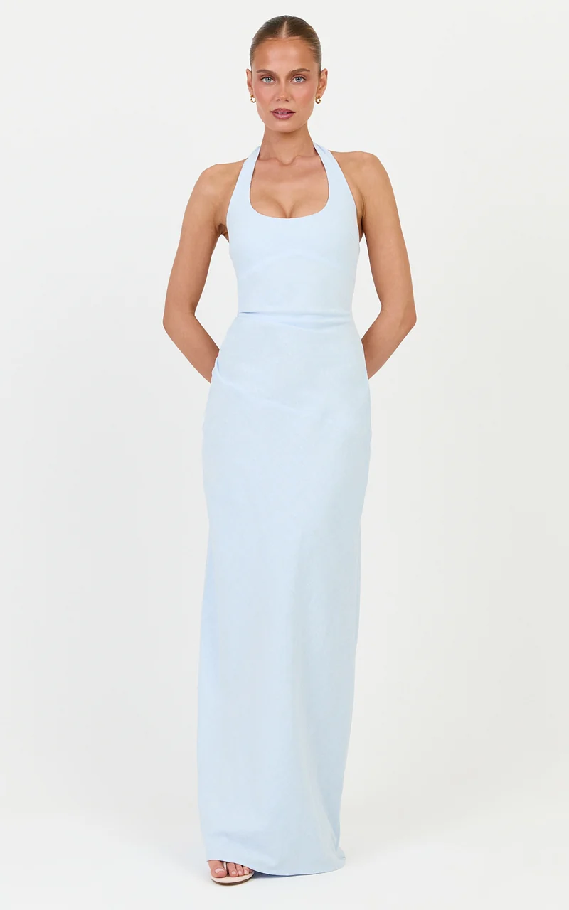 Breeze Maxi Dress - Halter Neck Maxi Dress in Pale Blue