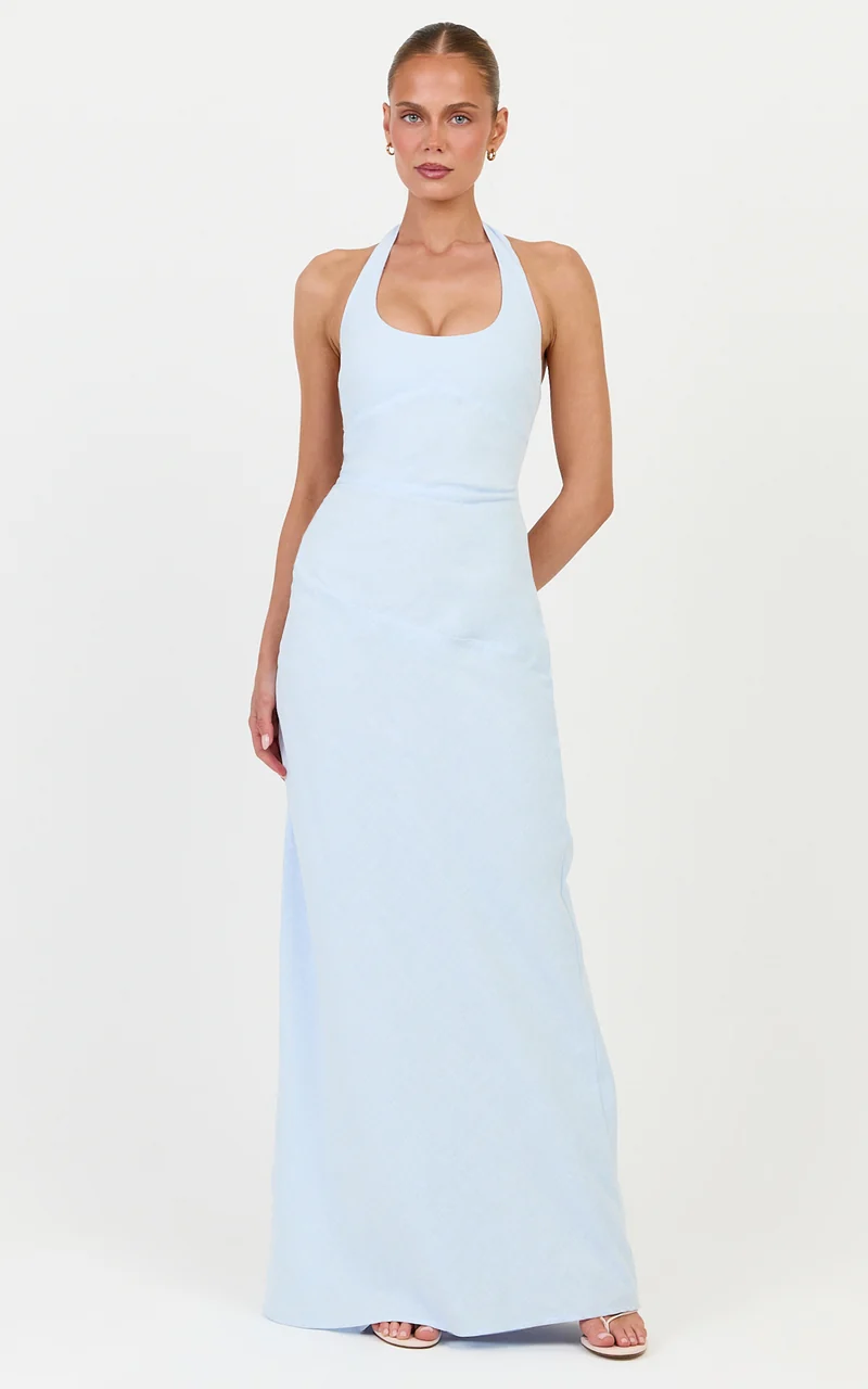 Breeze Maxi Dress - Halter Neck Maxi Dress in Pale Blue