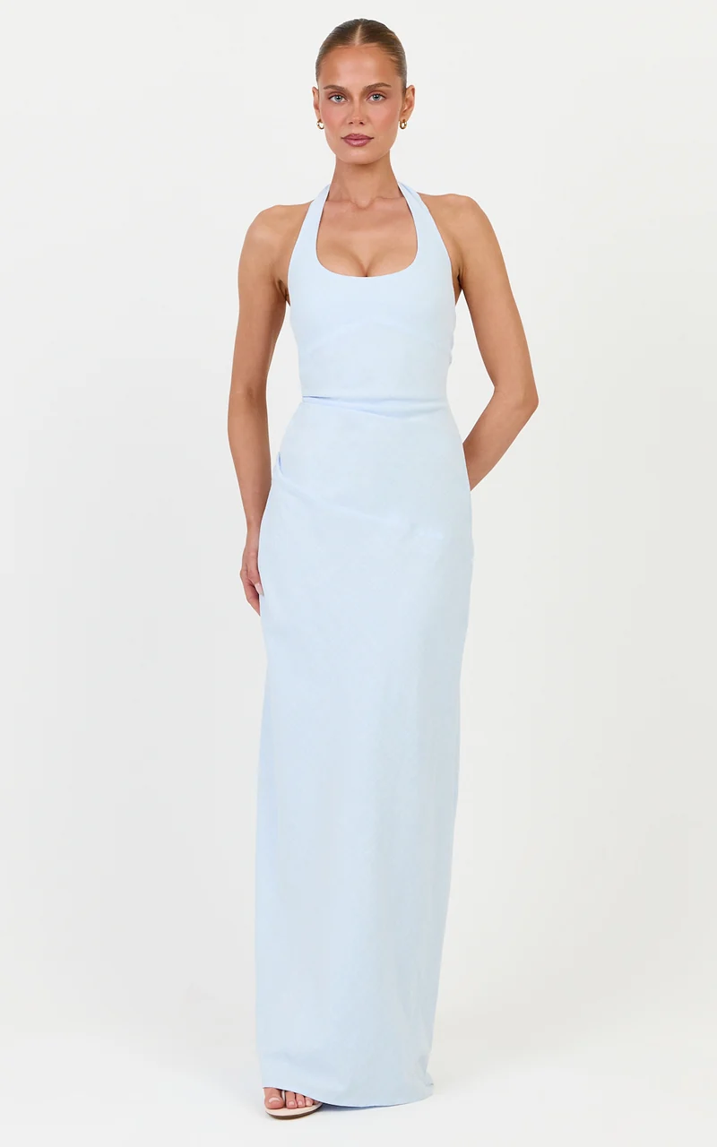Breeze Maxi Dress - Halter Neck Maxi Dress in Pale Blue
