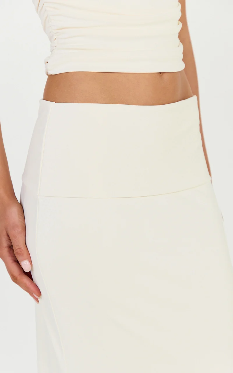 Miren Maxi Skirt - Foldover Waist Skirt in Ivory